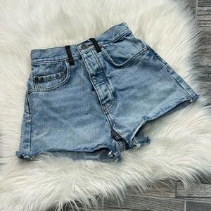 The Kooples High Rise Denim Shorts